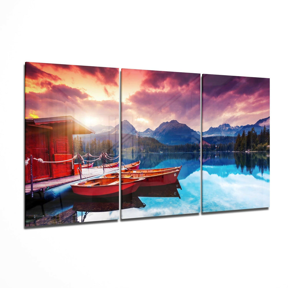 Lake View Glass Wall Art.
