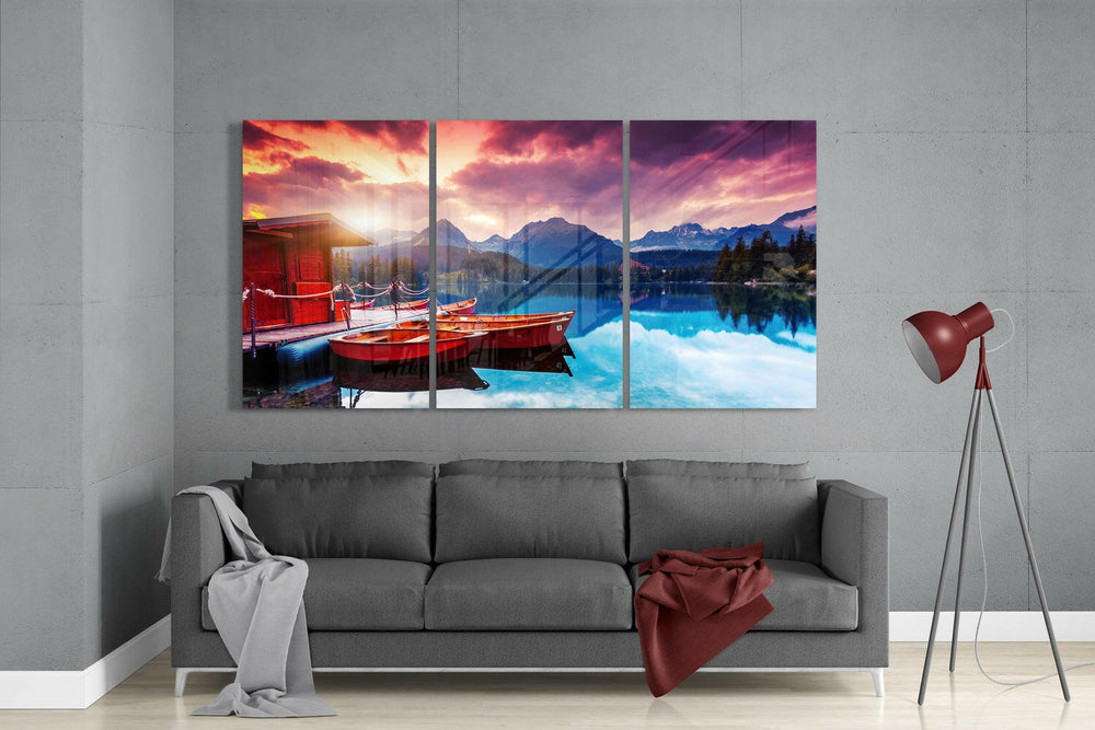 Lake View Glass Wall Art.