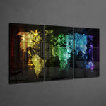 World Map Glass Wall Art.