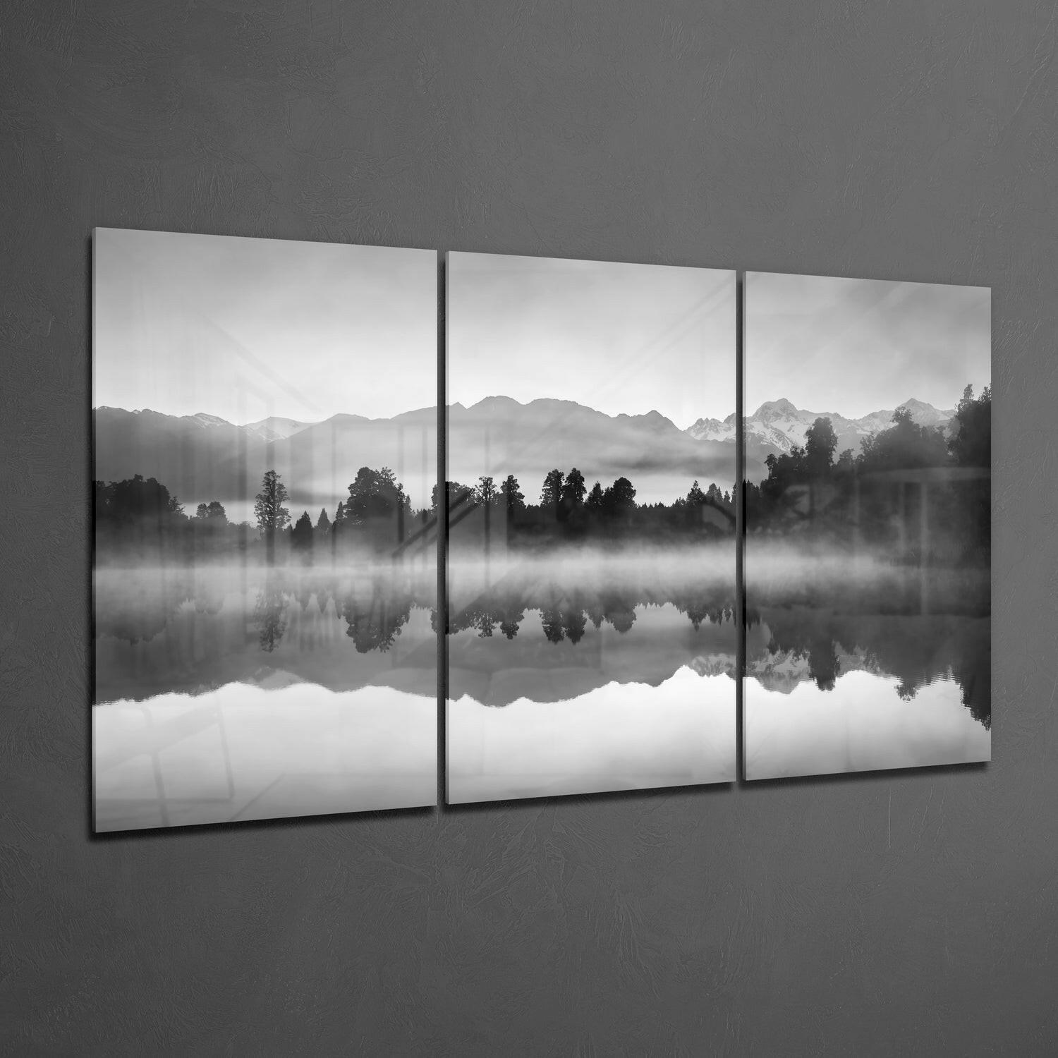 Foggy Lake Glass Wall Art.