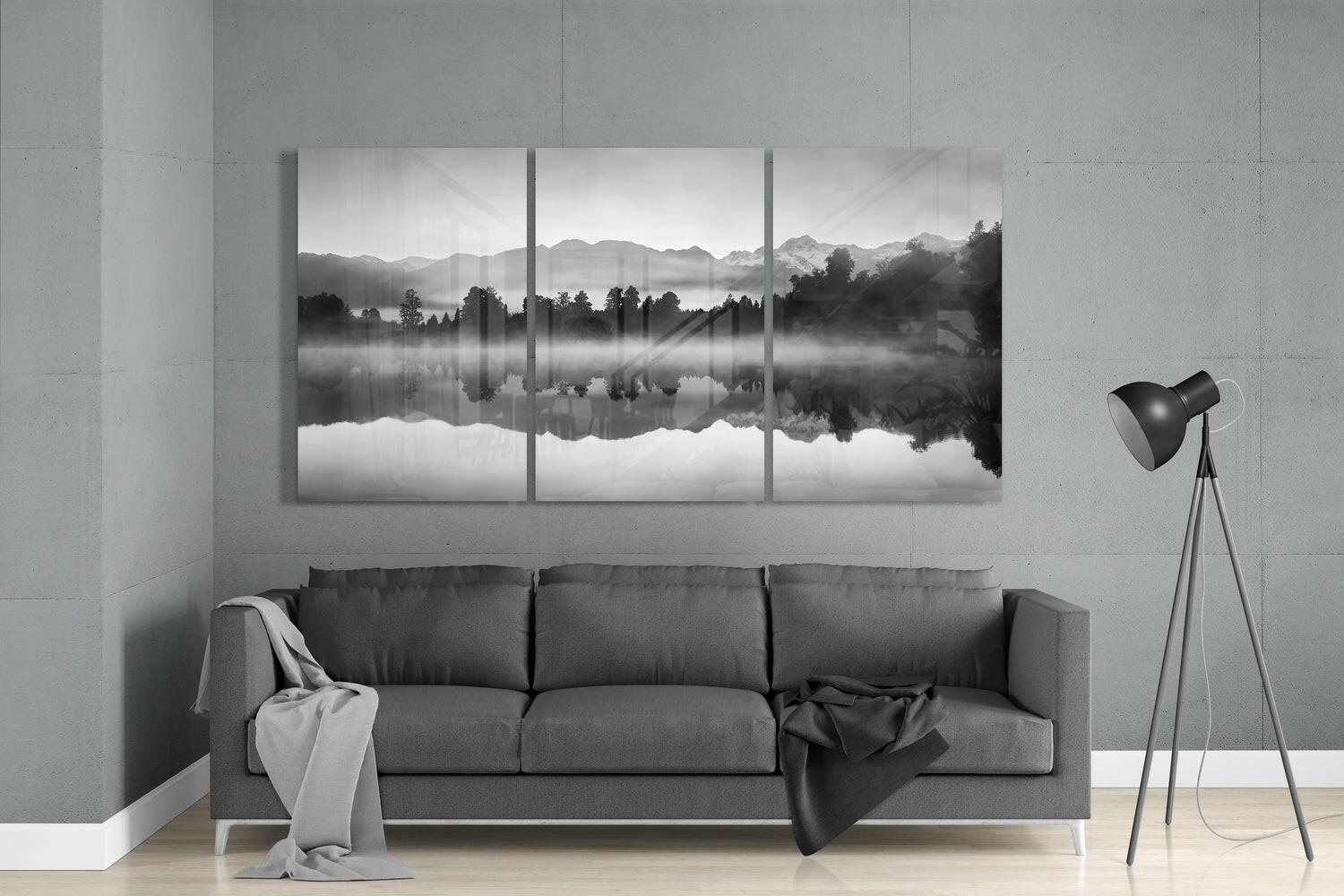 Foggy Lake Glass Wall Art.