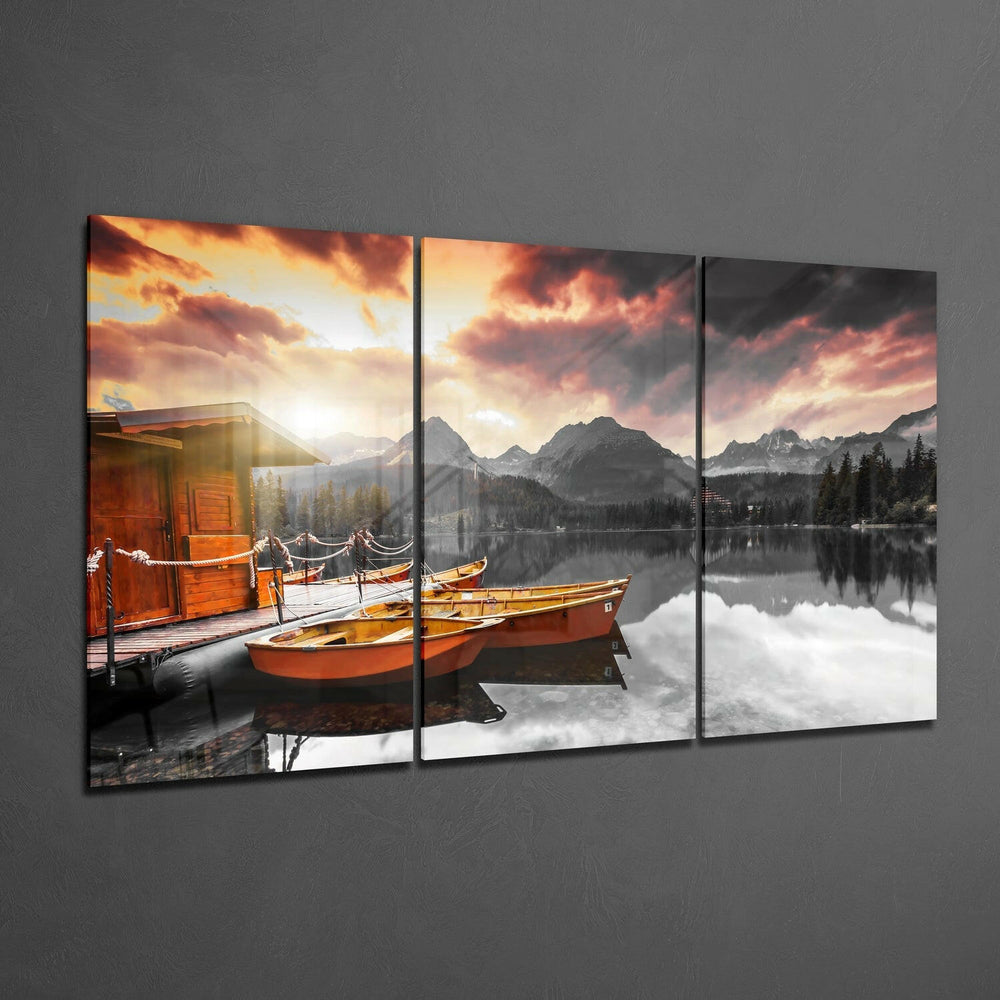 Lake View Glass Wall Art.