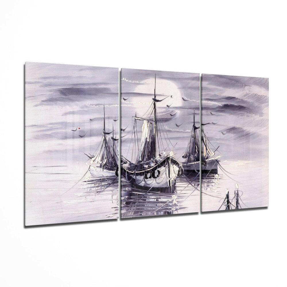 Boats Glass Wall Art.