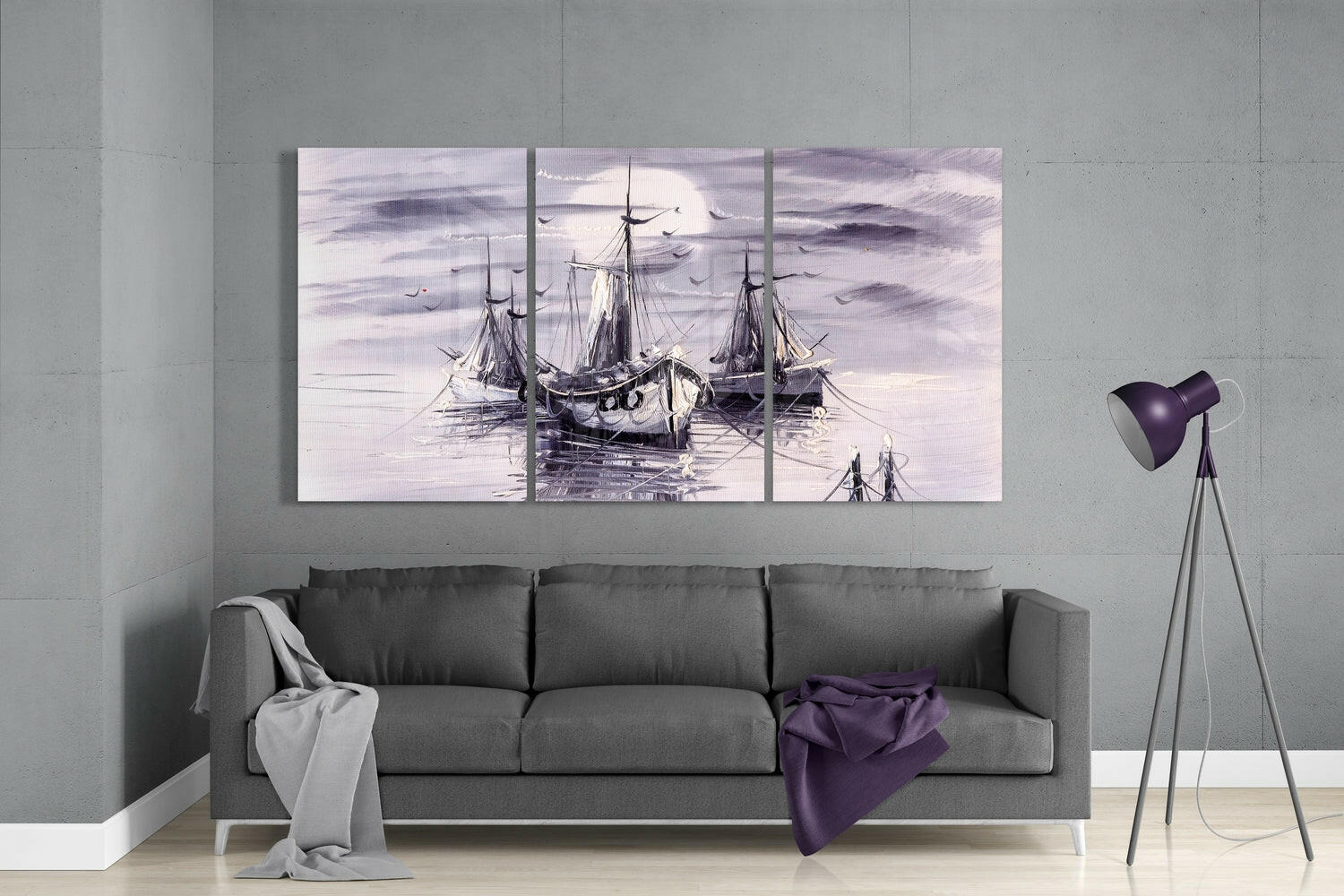 Boats Glass Wall Art.