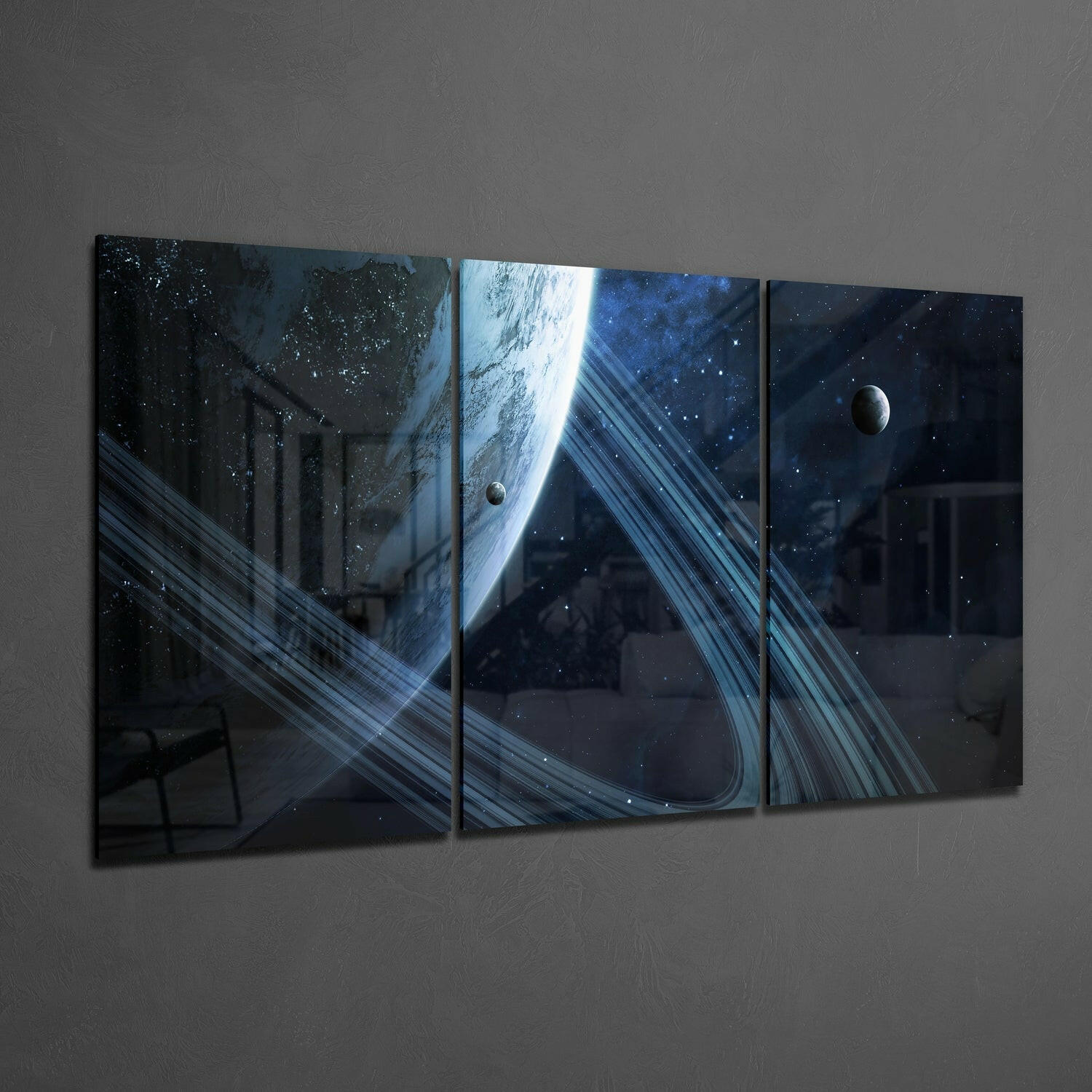 Saturn Glass Wall Art.