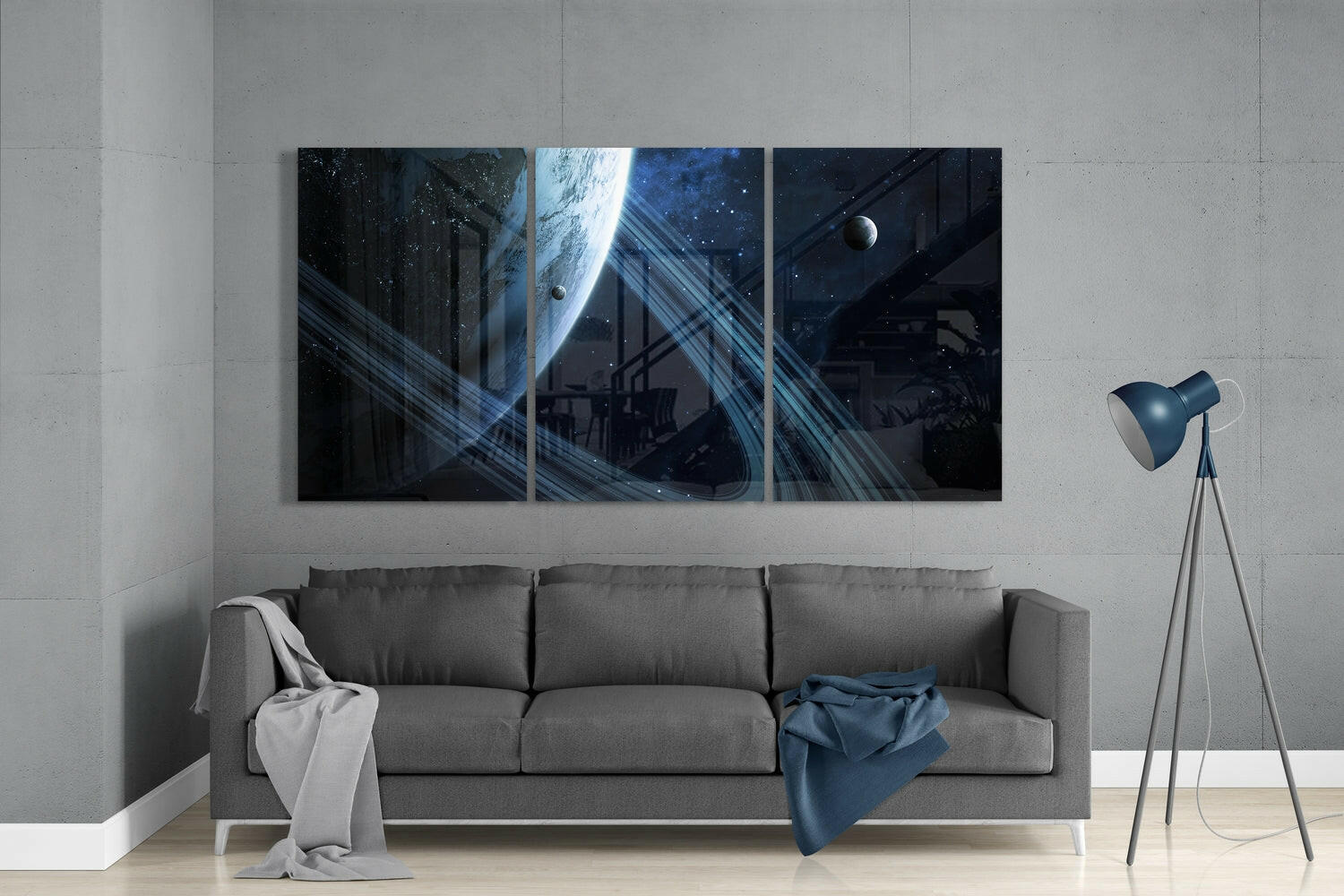 Saturn Glass Wall Art.