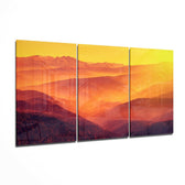 Hills and Sunset Glass Wall Art.
