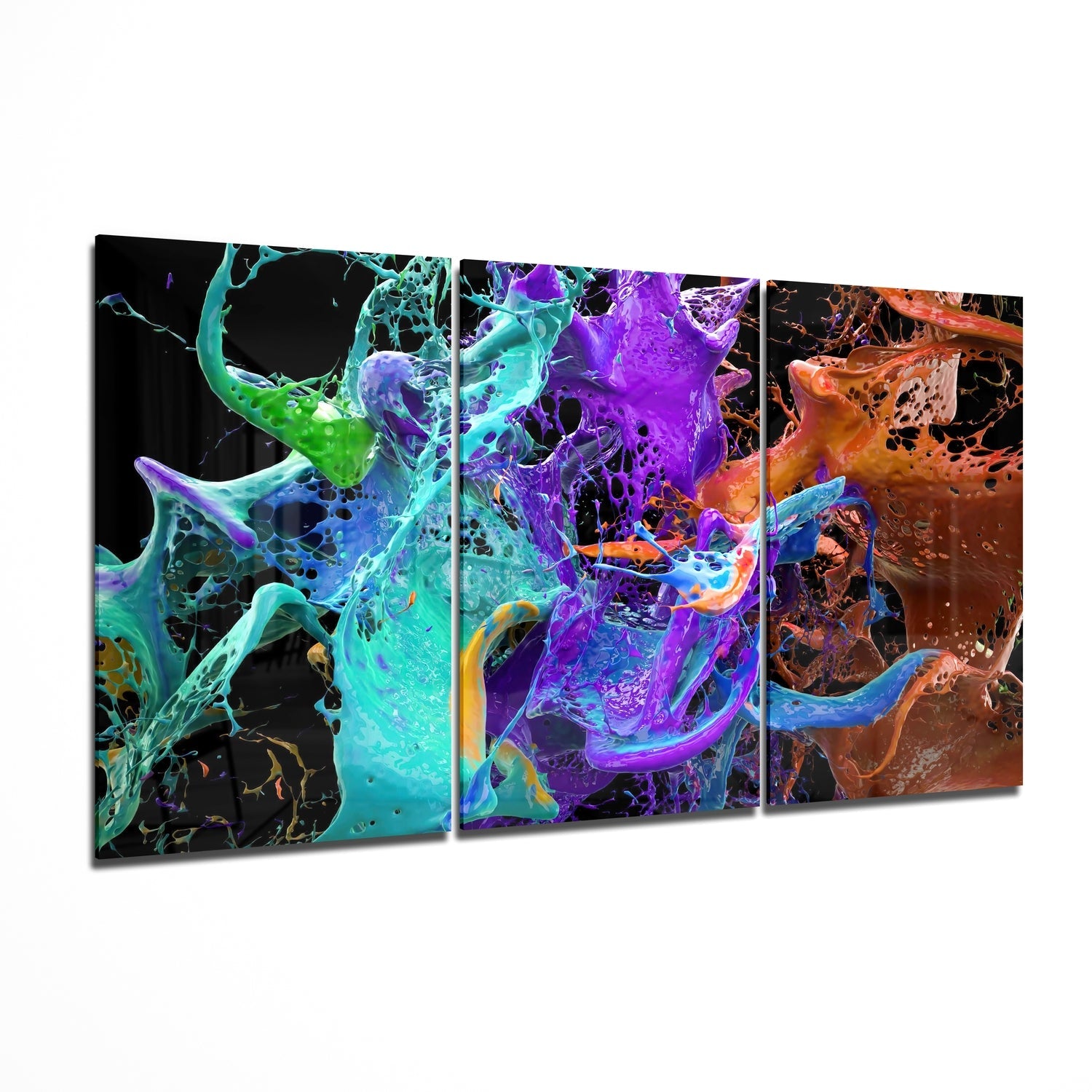 Leap Of Colors Glass Wall Art | Insigne Art Design