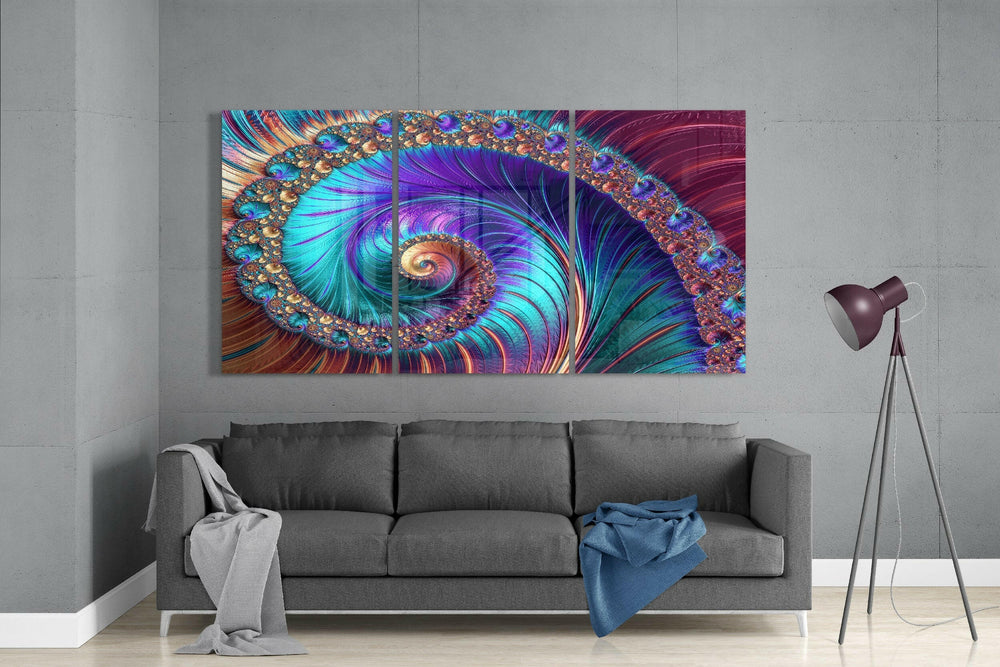 Spiral Peacock Glass Art.