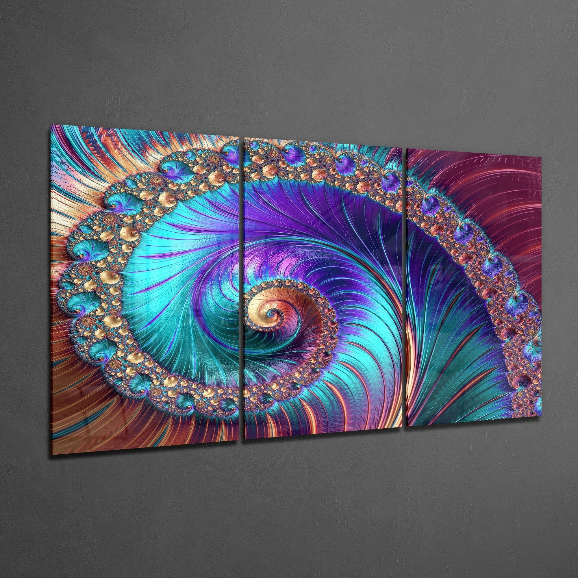 Spiral Peacock Glass Art.