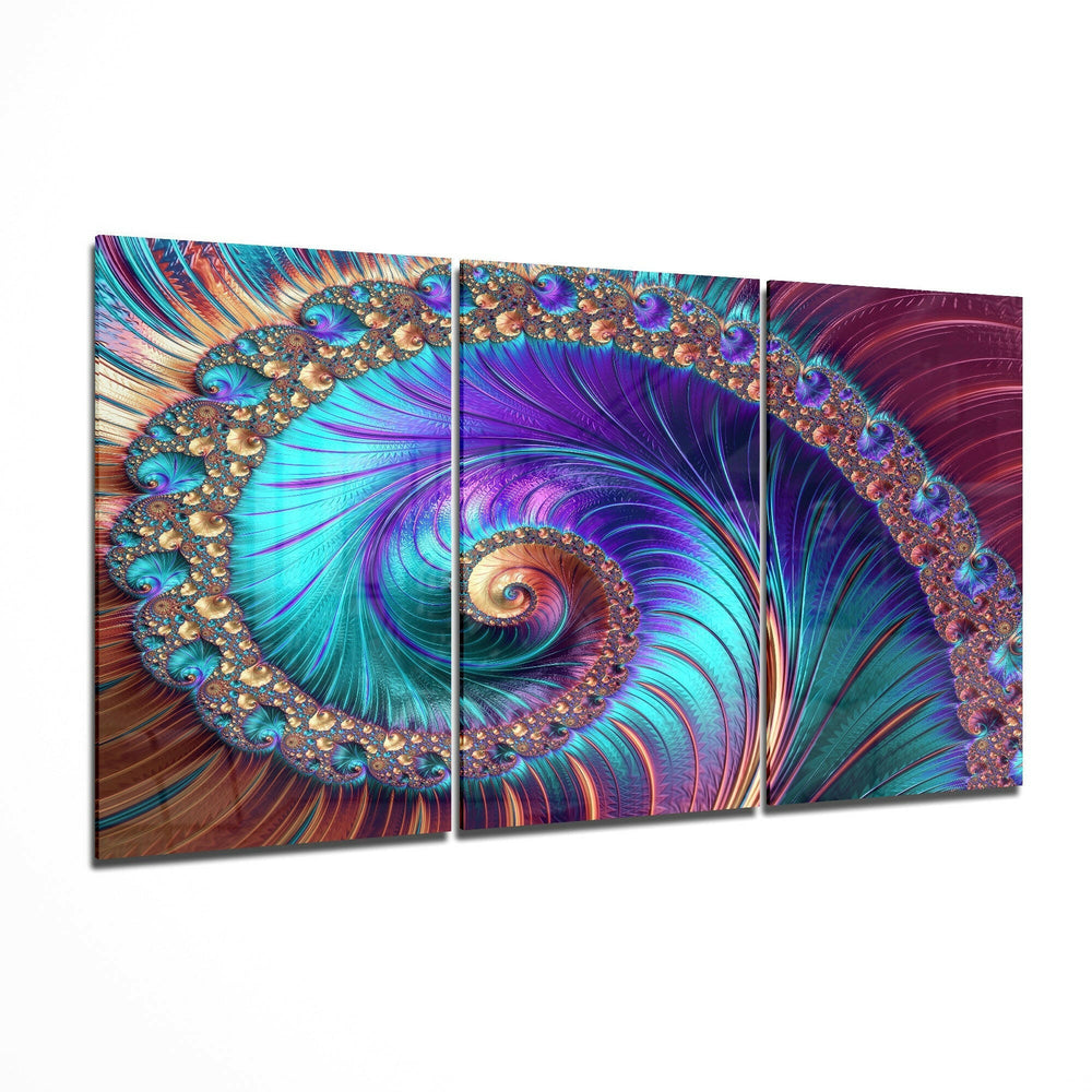 Spiral Peacock Glass Art.