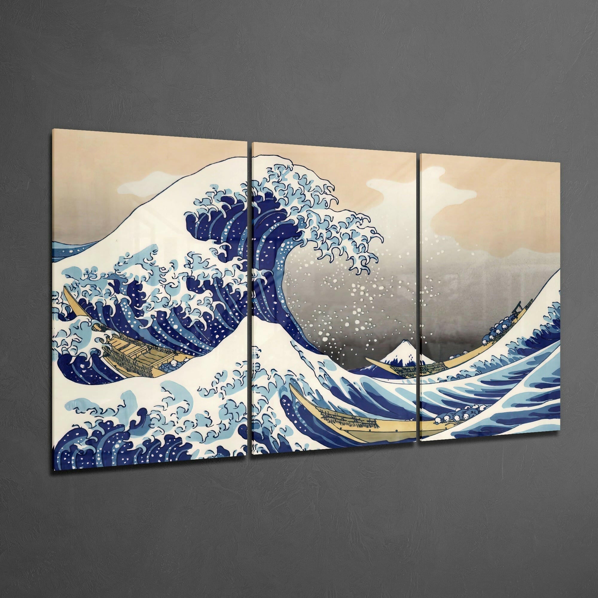 Kanagawa Oki Nami Ura Great Wave Mega Glass Art.