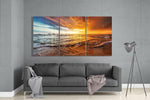 Sunset On The Beach Glass Art.