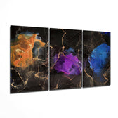 Orange, Blue, Purple Glass Art.