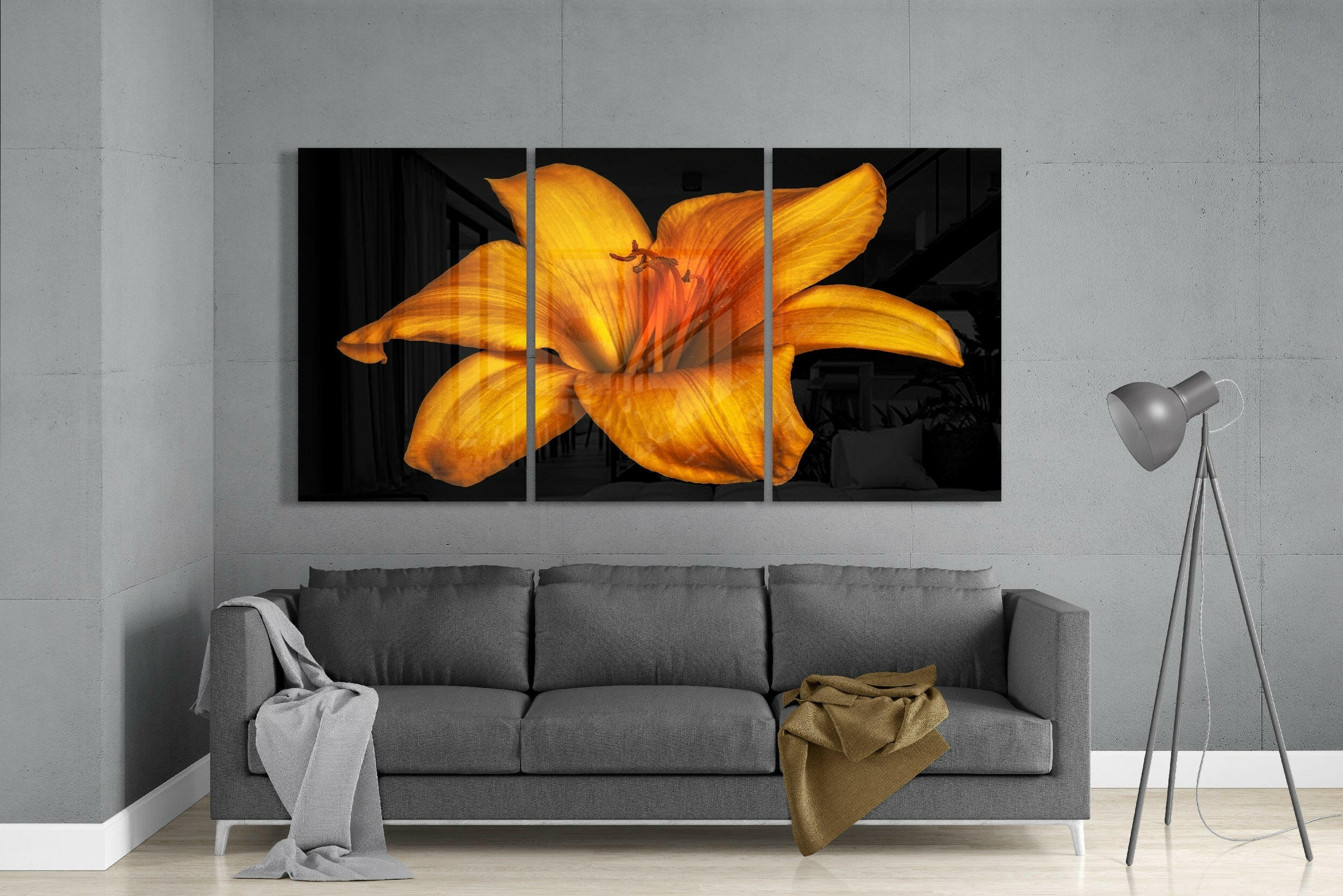 Flower - Orange Lilium Glass Art.