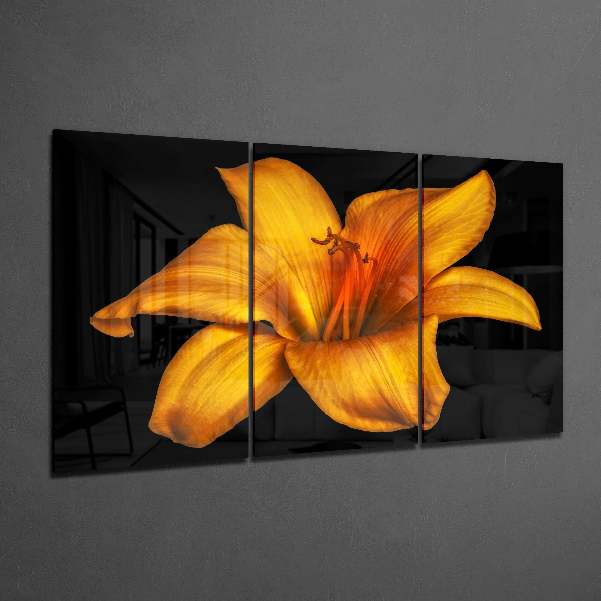 Flower - Orange Lilium Glass Art.