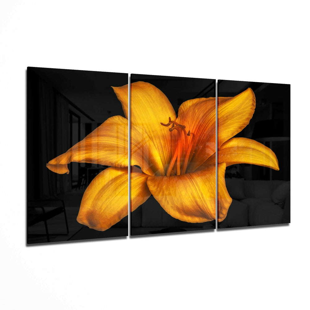 Flower - Orange Lilium Glass Art.