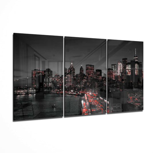 The Lights Of The City Glass Art.