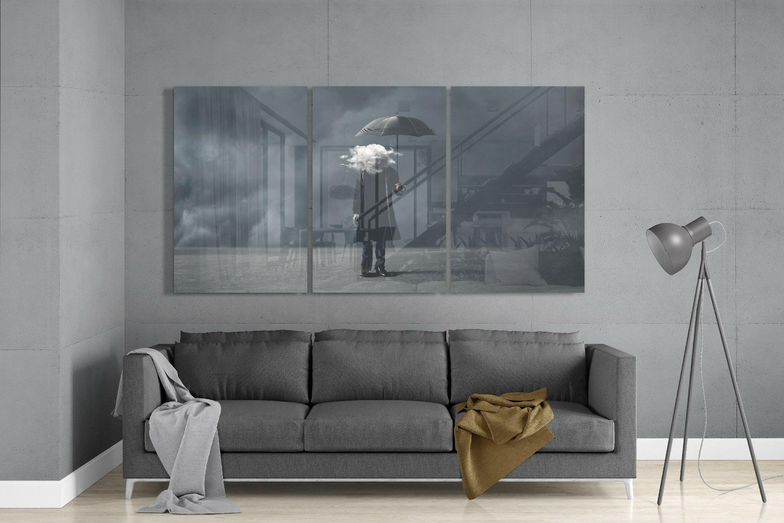 The Clouds İn My Head Glass Art.