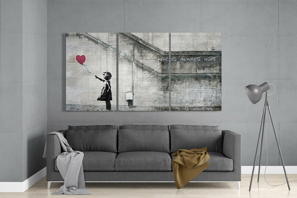 Heart Balloon - Banksy Glass Art.