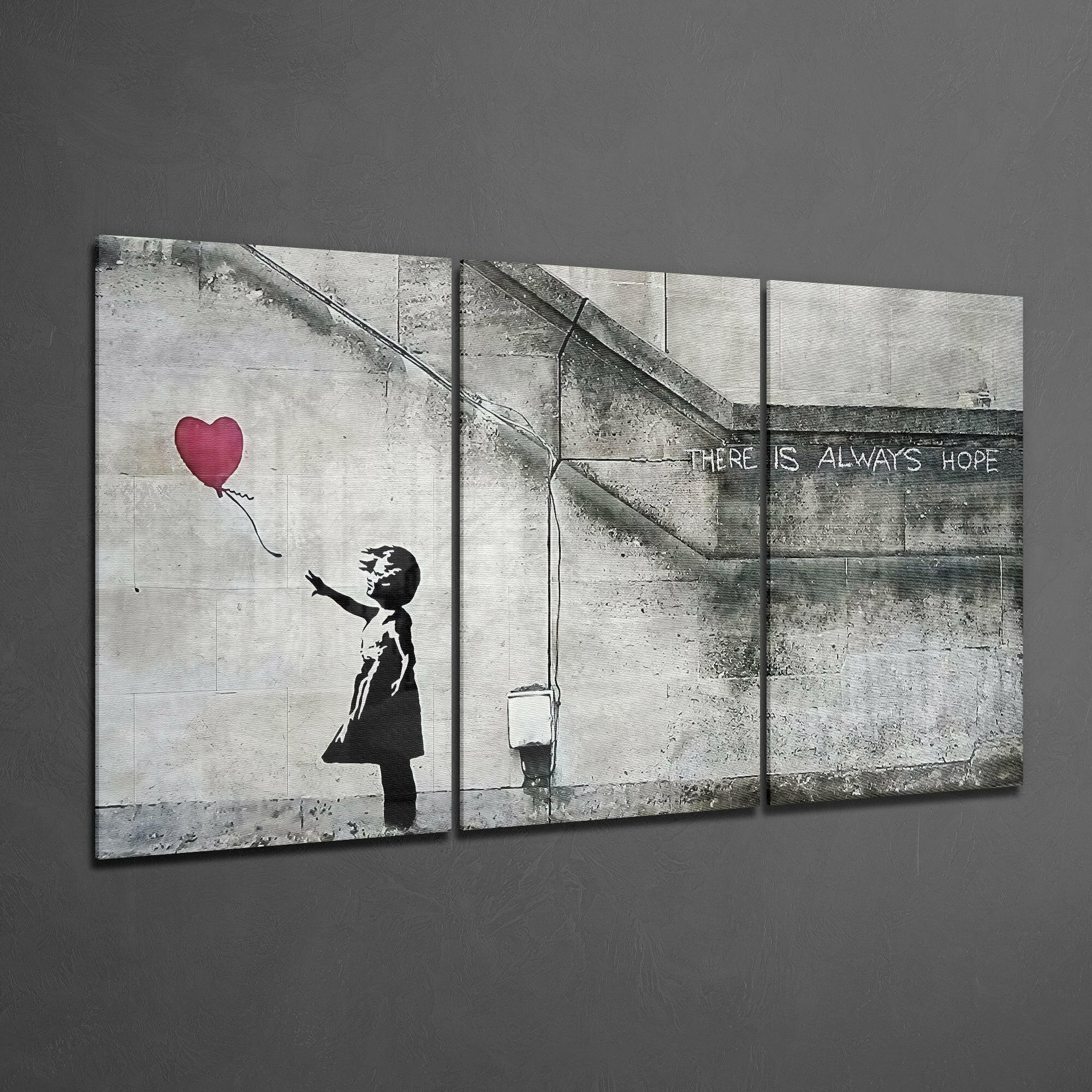 Heart Balloon - Banksy Glass Art.
