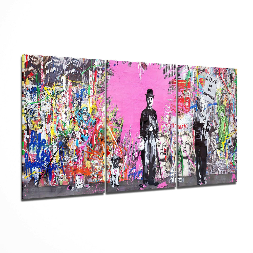 Charlie Chaplin - Banksy Glass Art.