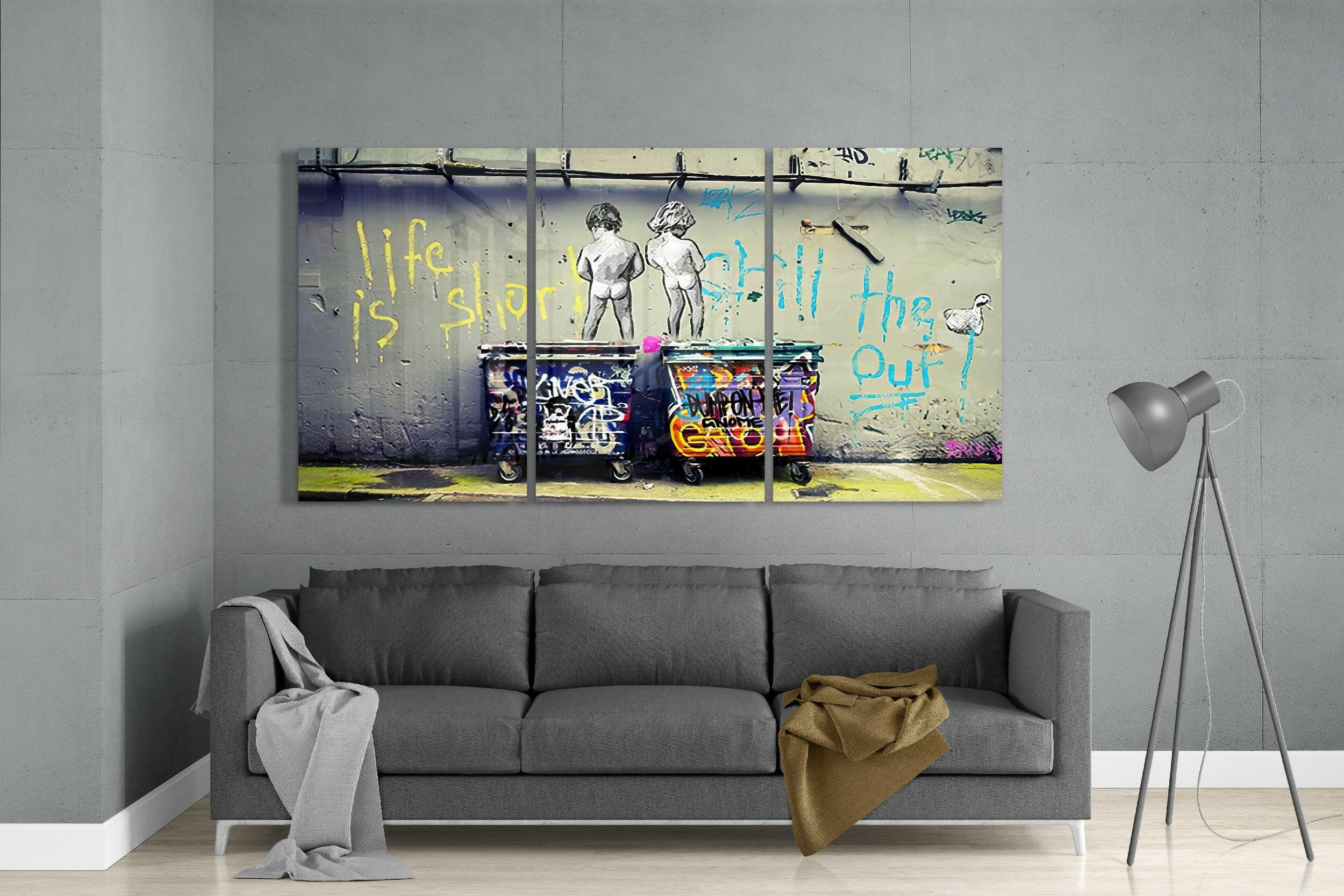 Protest - Banksy Glass Art.