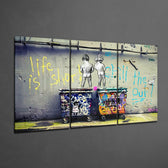 Protest - Banksy Glass Art.
