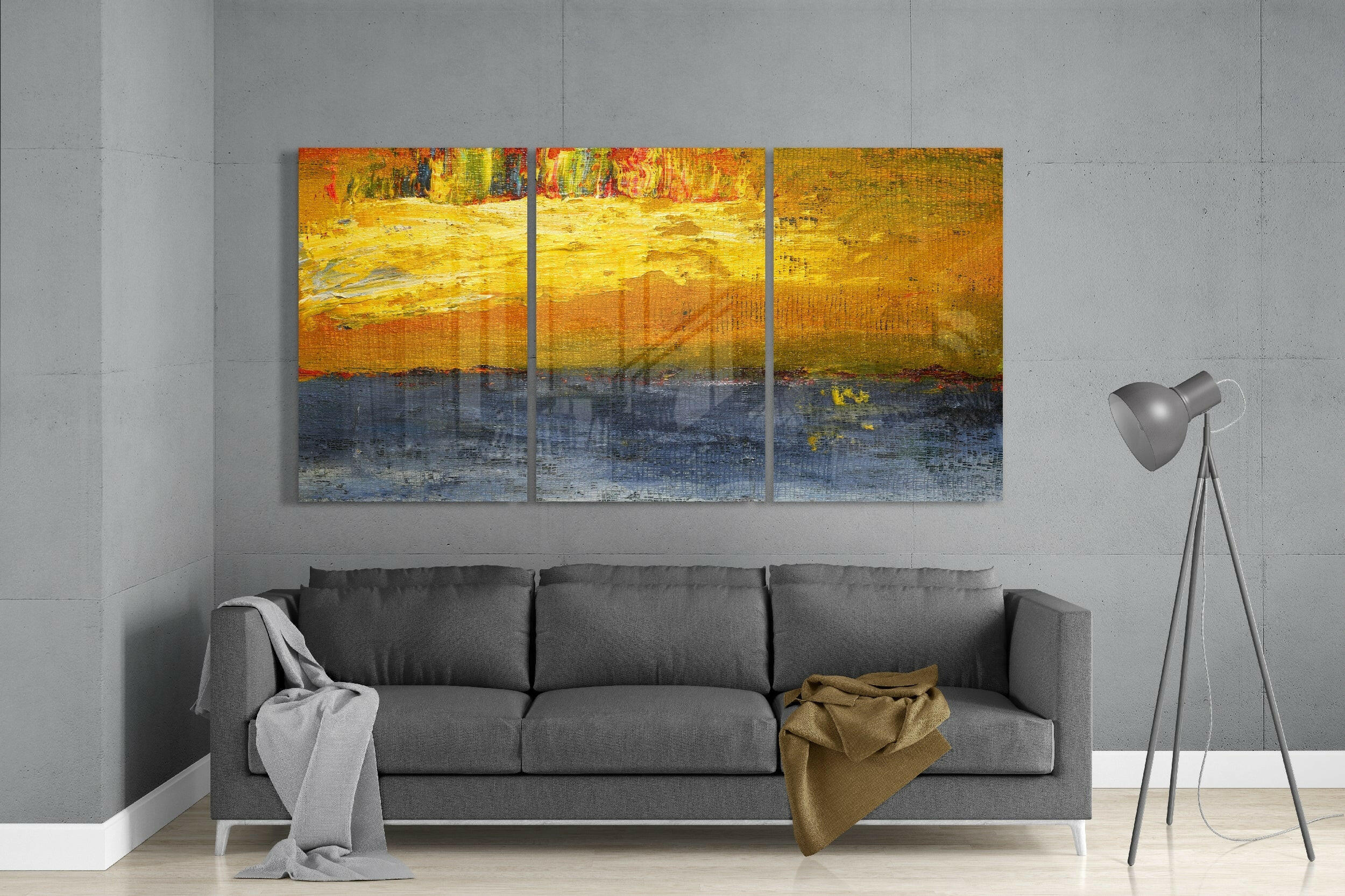 Abstract Yellow Glass Art.