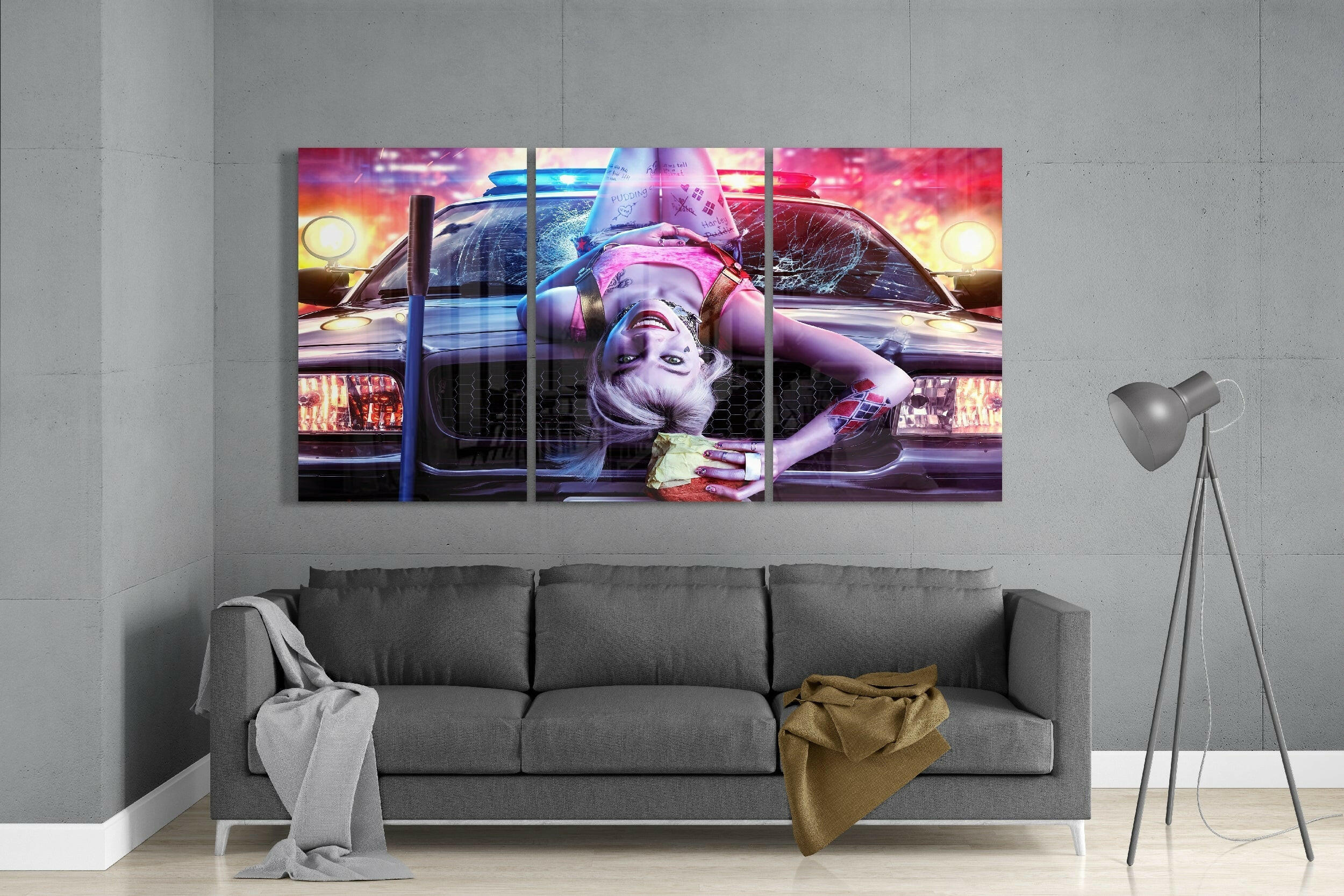 Harley Quinn Glass Art.