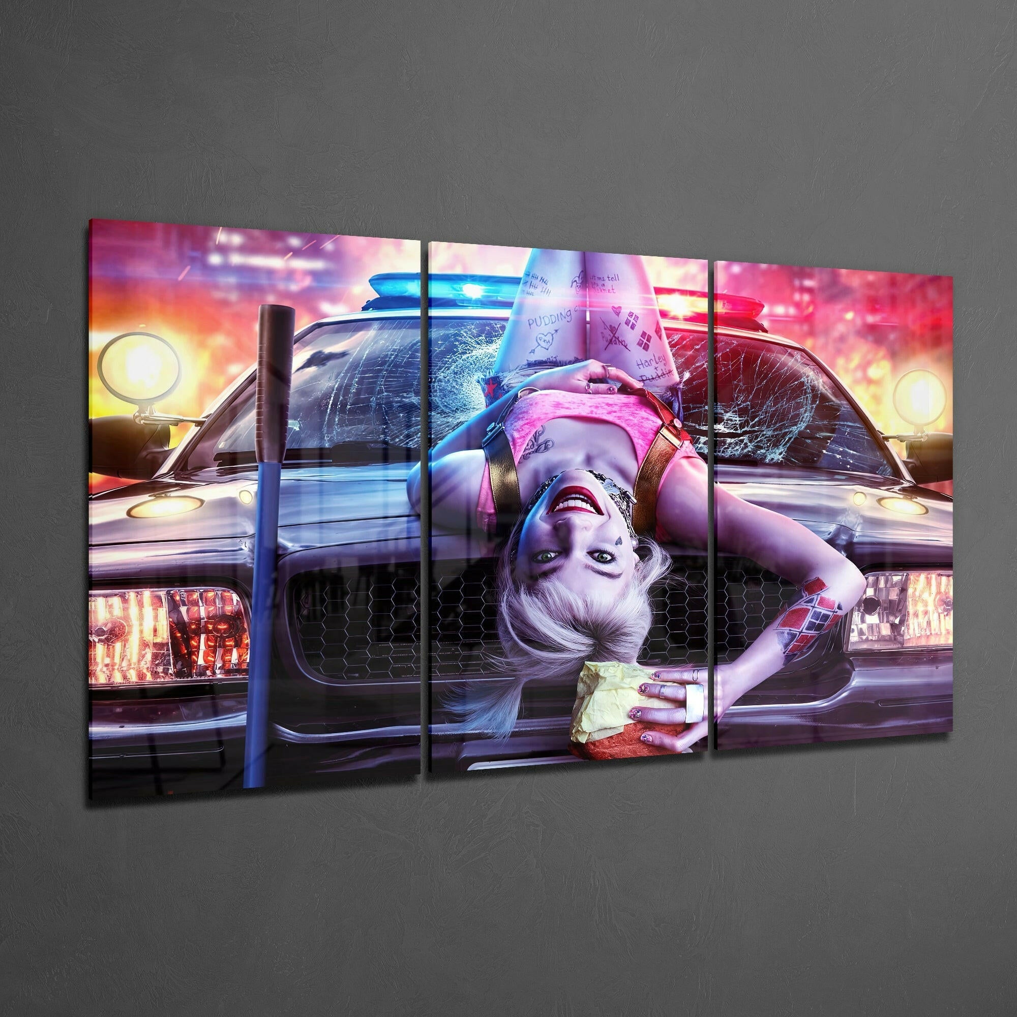 Harley Quinn Glass Art.