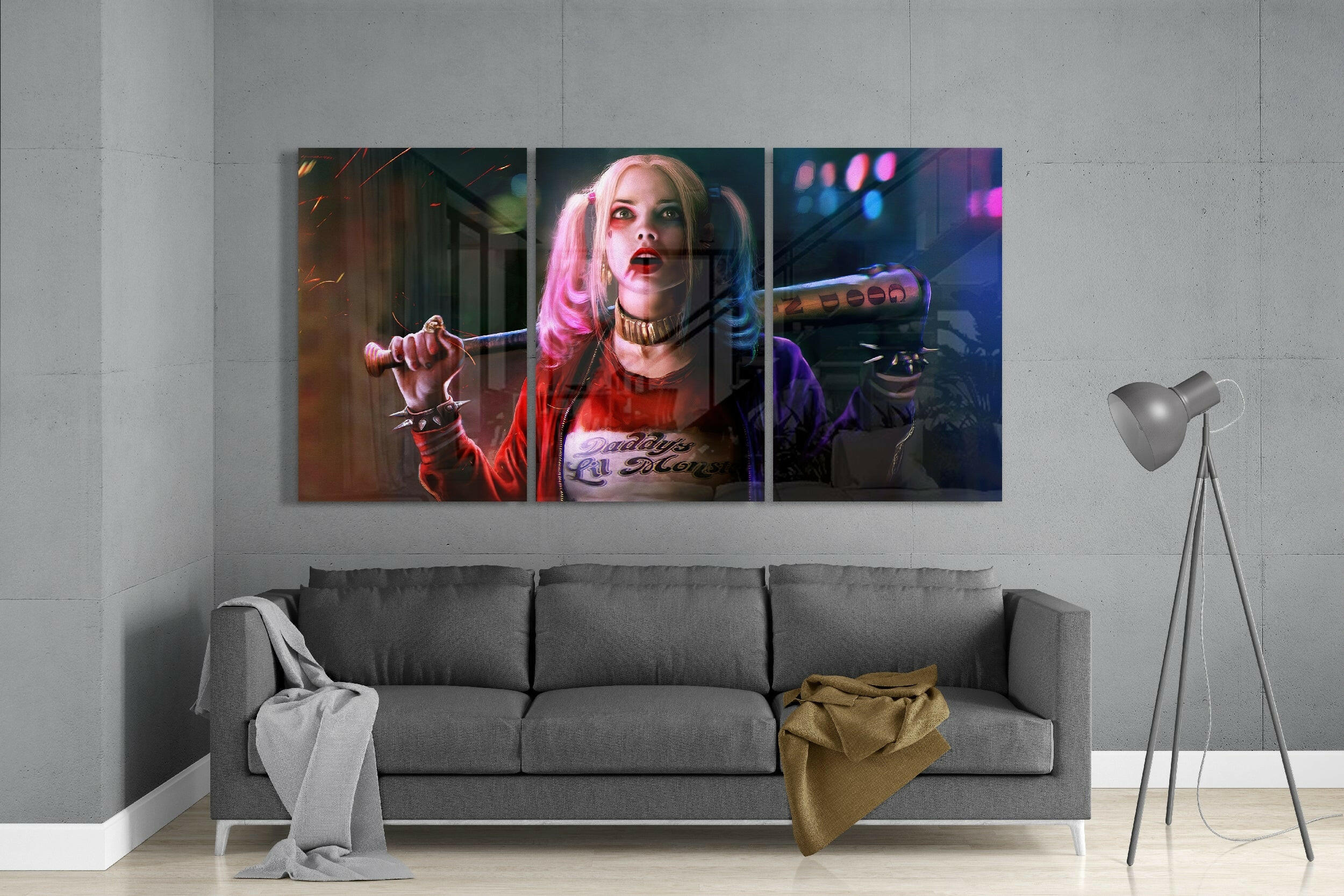 Harley Quinn Glass Art.