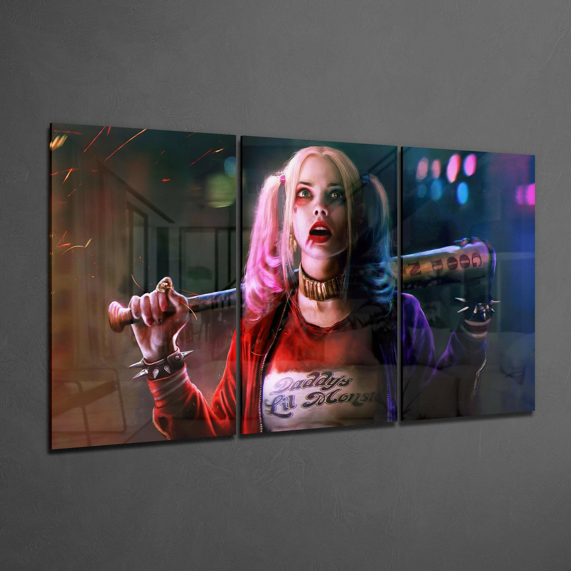 Harley Quinn Glass Art.