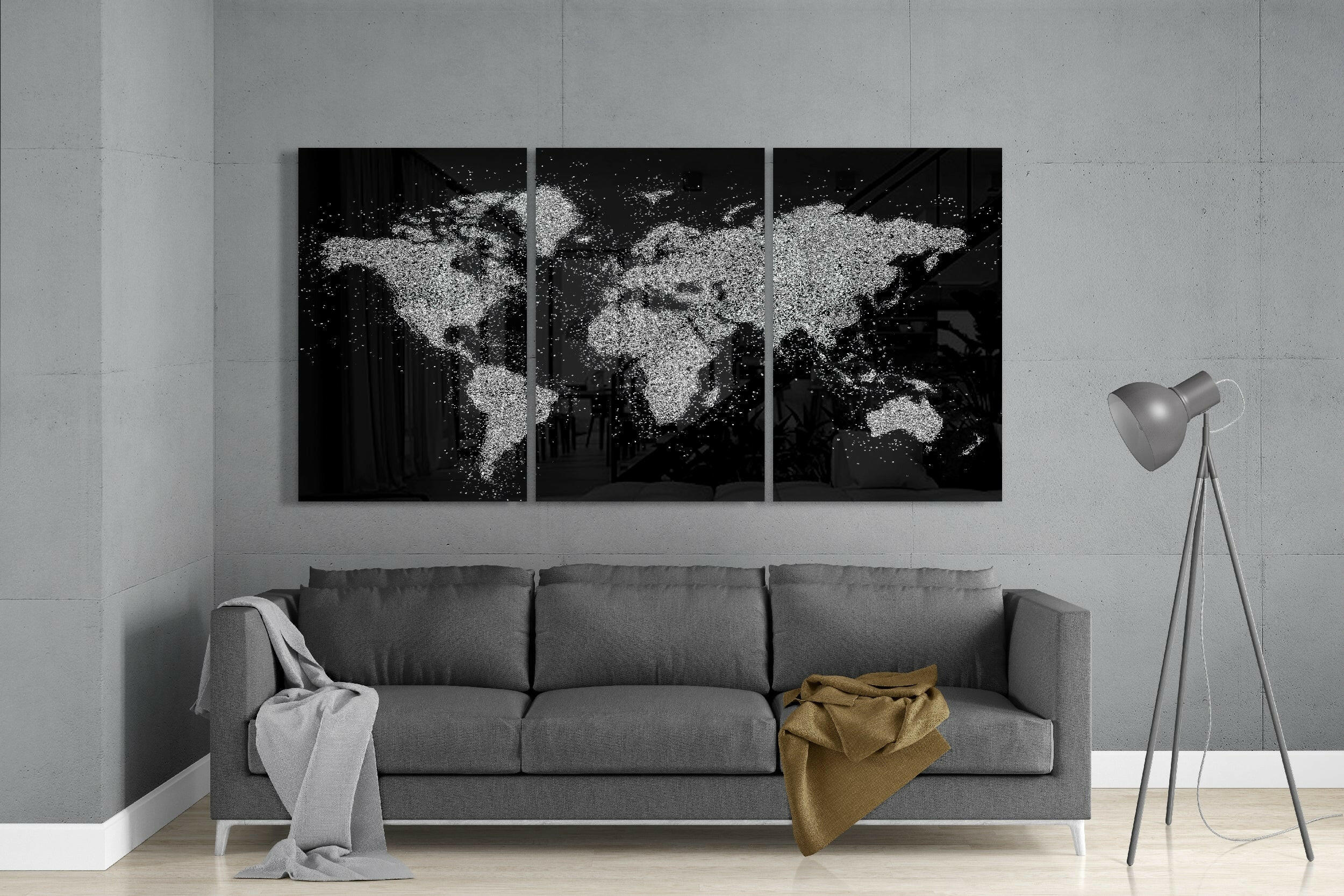 World Map Glass Art.