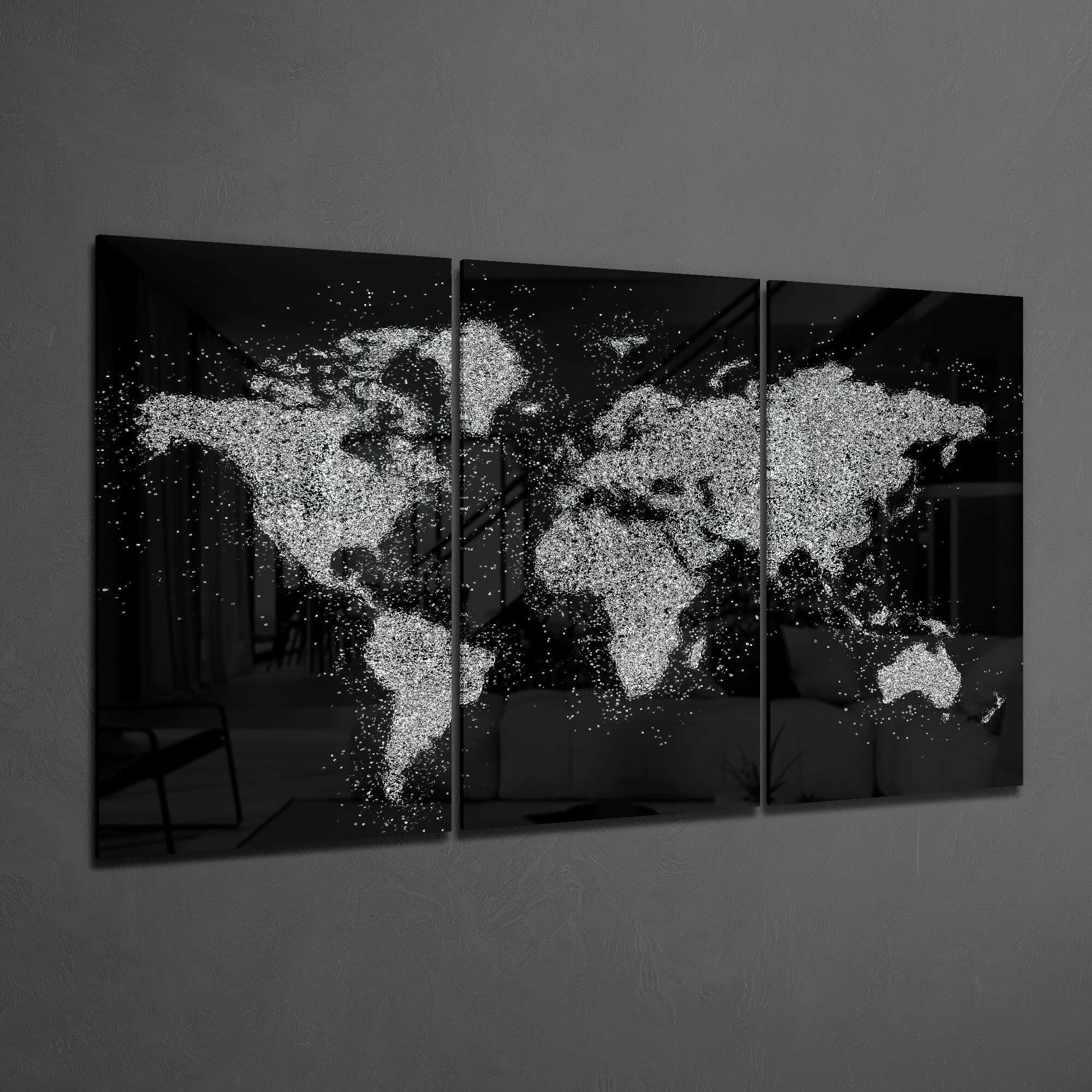 World Map Glass Art.