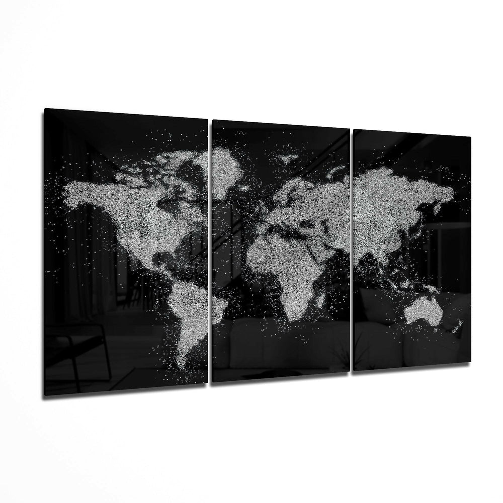 World Map Glass Art.