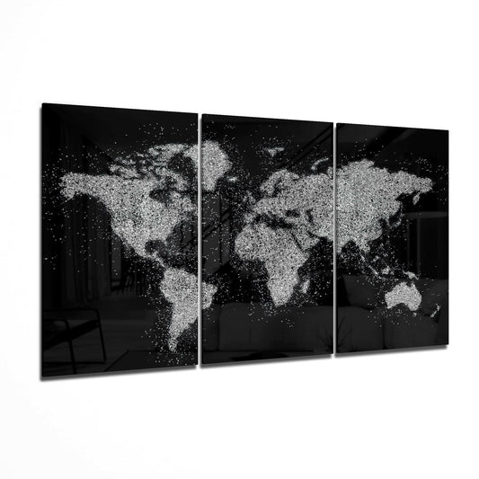 World Map Glass Art.