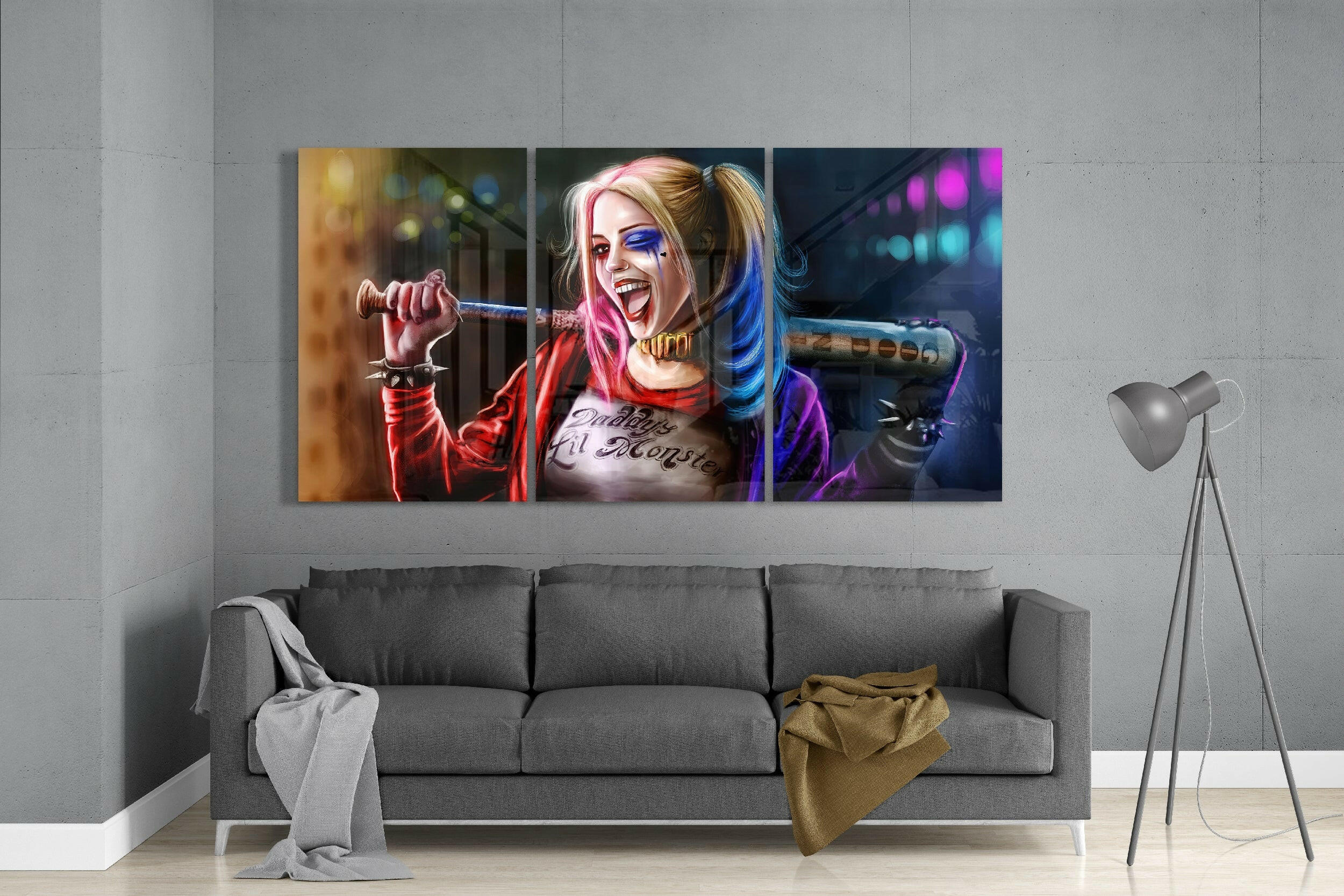 Harley Quinn Glass Art.