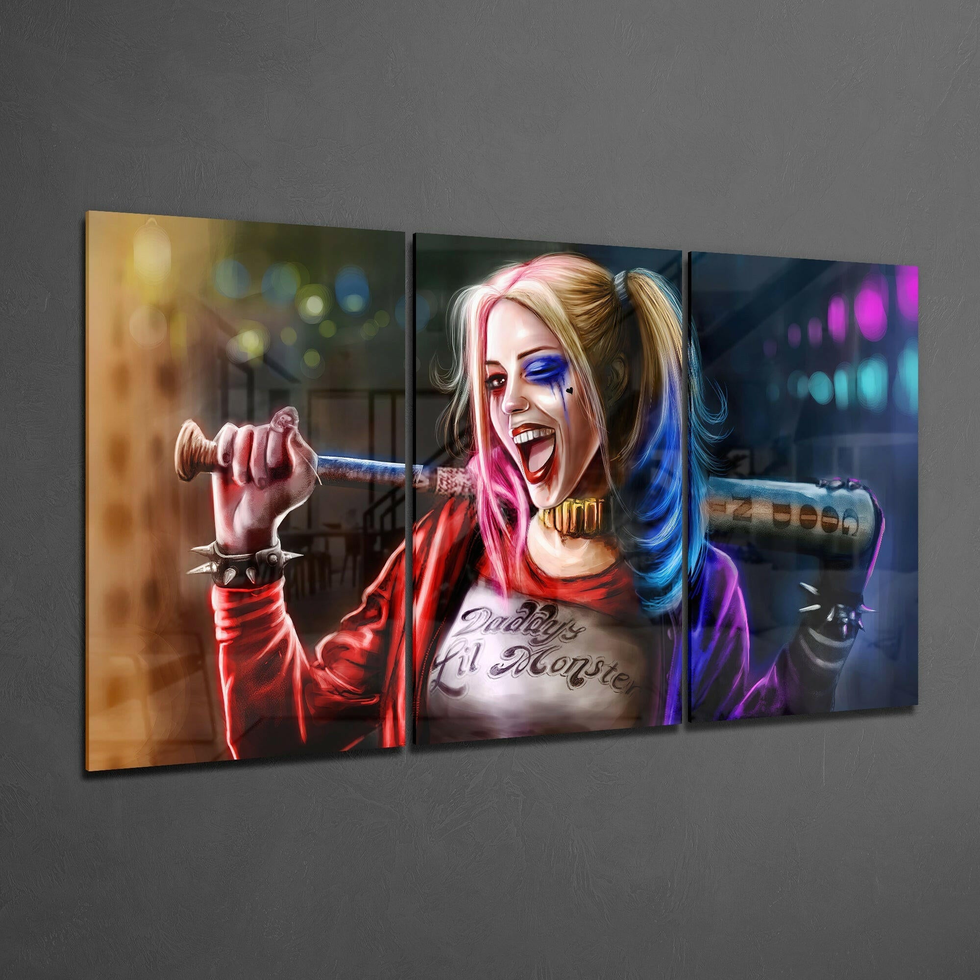 Harley Quinn Glass Art.