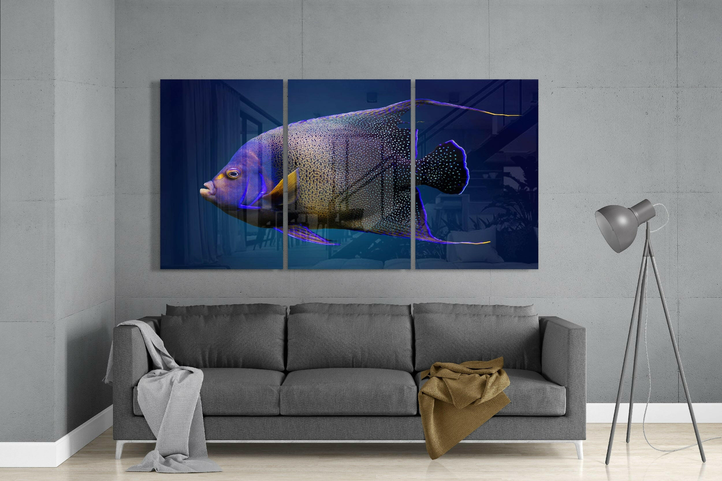 Queen Angel Fish Glass Art.