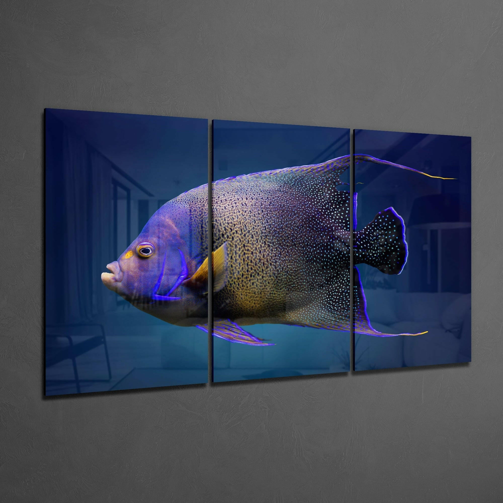 Queen Angel Fish Glass Art.