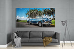 Blue Classic Car Glass Art.