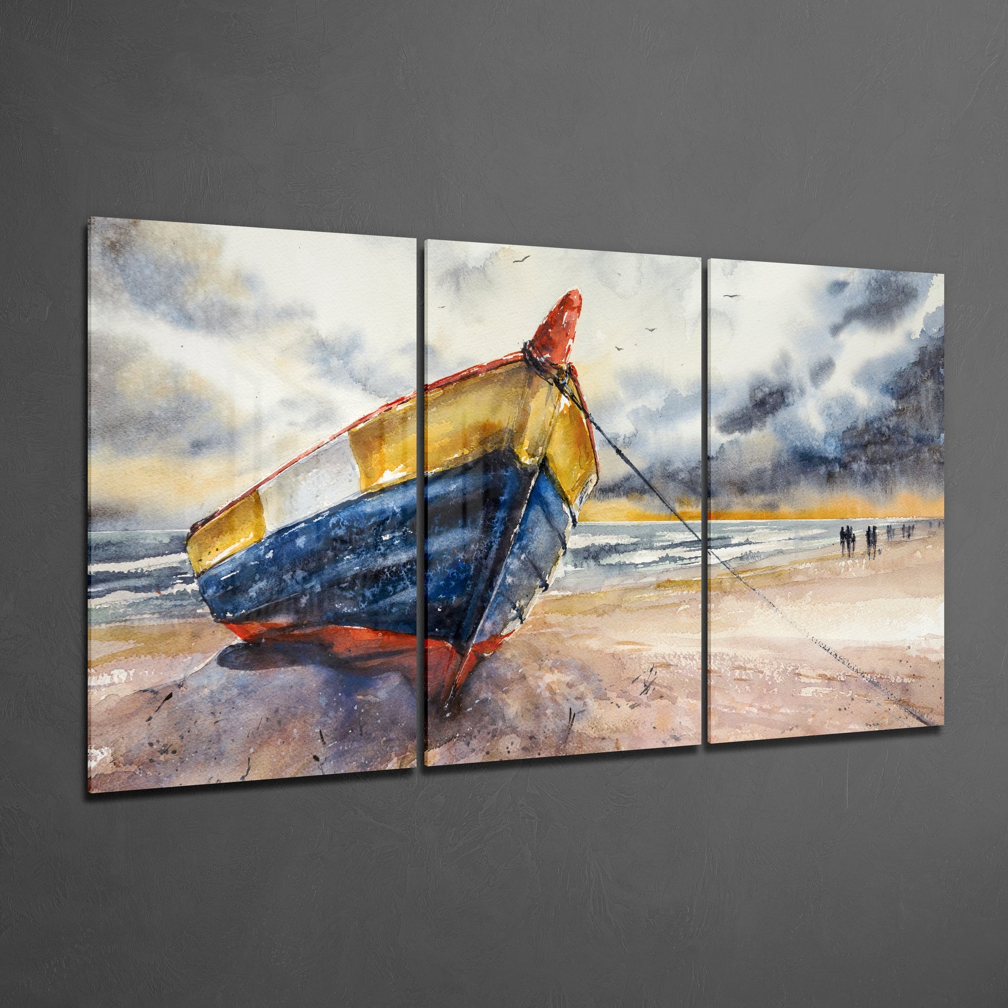 Abandoned Boat Mega Glass Wall Art.