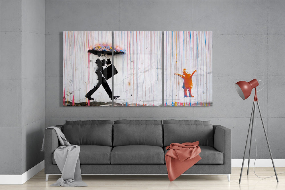 Color of Rain Mega Glass Wall Art.