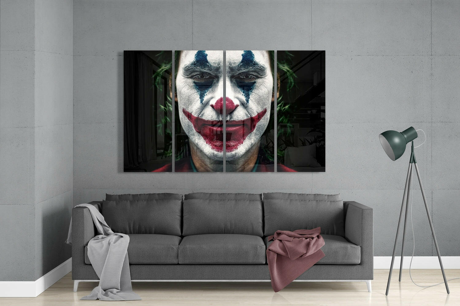 Joker 4 Pieces Mega Glass Wall Art (59"x36") | Insigne Art Design.