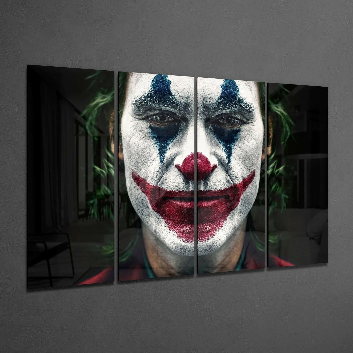 Joker 4 Pieces Mega Glass Wall Art (59"x36") | Insigne Art Design.