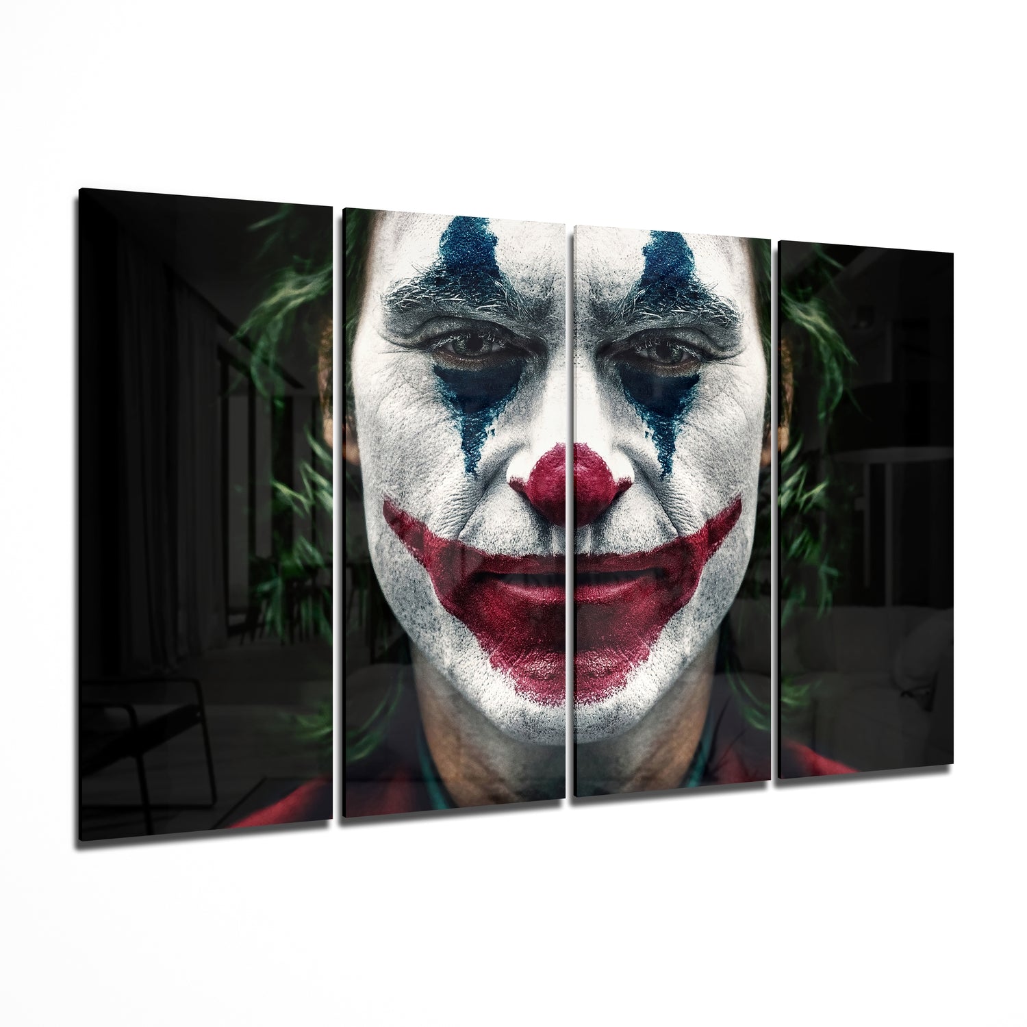 Joker 4 Pieces Mega Glass Wall Art (59"x36") | Insigne Art Design