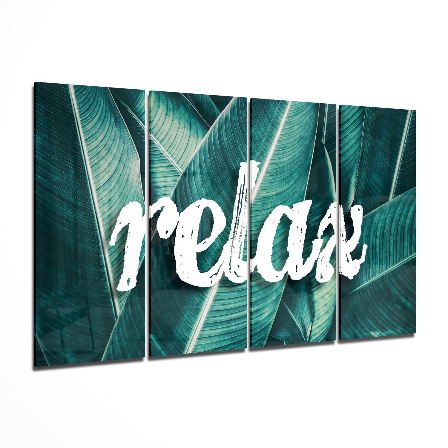 Relax 4 Pieces Mega Glass Wall Art (59"x36") | Insigne Art Design