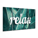 Relax 4 Pieces Mega Glass Wall Art (59"x36") | Insigne Art Design.