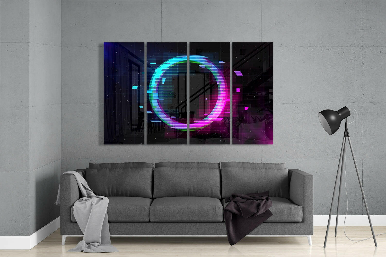 The Gate 4 Pieces Mega Glass Wall Art (59"x36") | Insigne Art Design.